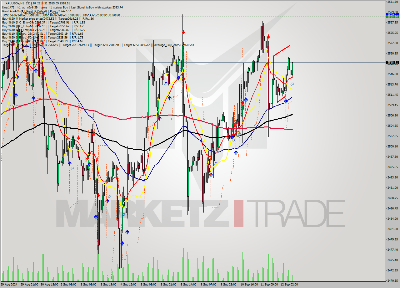 XAUUSDe MultiTimeframe analysis at date 2024.09.12 11:24