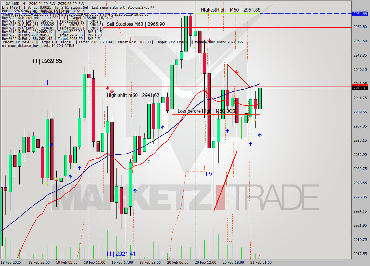 XAUUSDe MultiTimeframe analysis at date 2025.02.21 03:03